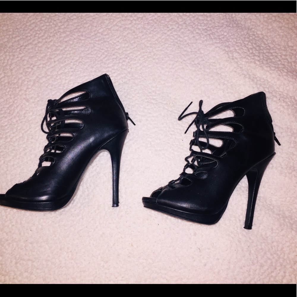 Strapping black heels